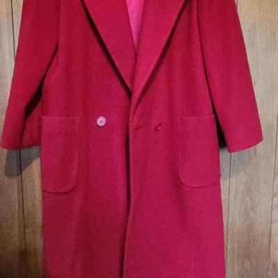 Red Ankle Length Wool Coat "Karen"