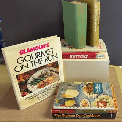 Button Collector Book & Vintage Cookbooks 