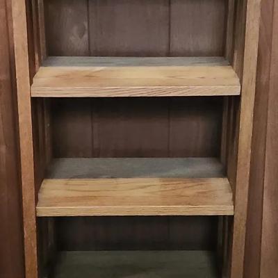 Mission-Style Oak 4-Shelf Bookcase (c. 1980s–1990s)