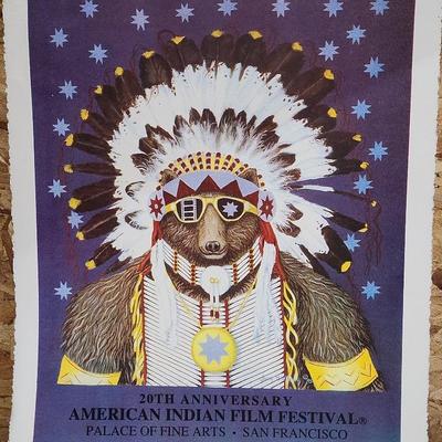 JOHN BALLOUE Palace Bear Art Poster for The American Indian Film Festival Pencil Signed 163/200