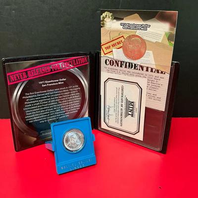Galileo Galilei Commemorative Silver Coin – IPZS Mint, Italy & 1971 Eisenhower Coin