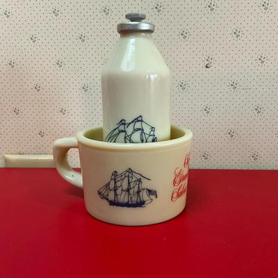 Old Spice Shaving Mug & After Shave Bottle 