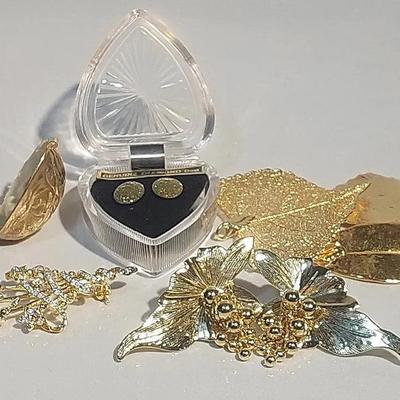 Gold Color Jewelry & Diamond Dust Earrings 