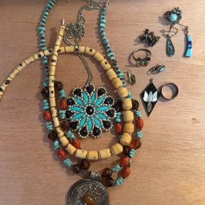 Beadwork Necklaces, Sterling Earrings & Others 