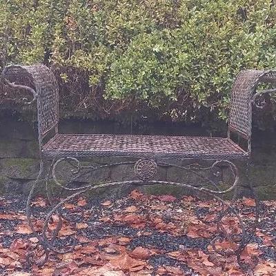 Scrollwork Iron Garden Bench