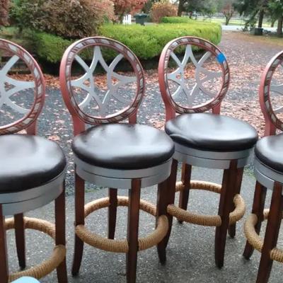 Swivel Bar Stools with Starburst Backs