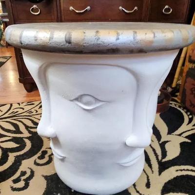 Sculptural Multi-Face Molded Accent Table