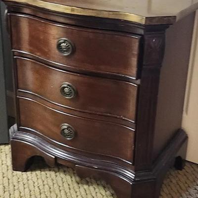 Solid Wood Nightstand with Serpentine Front