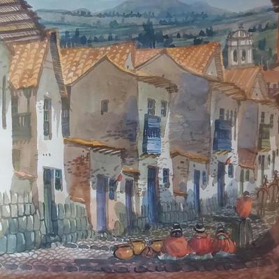 ORIGINAL WATERCOLOR OF CUZCO, PERU