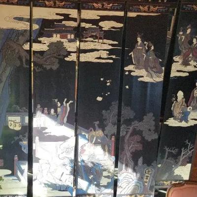 DUAL SIDED 8-PANEL COROMANDEL FOLDING SCREEN 