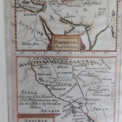 GERMAN COLORED ETCHING FROM THE 1700s