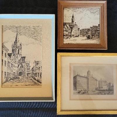 TRIO OF MIDSIZED NETHERLANDS ART