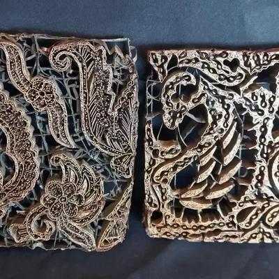 PAIR OF BATIK COPPER STAMPS