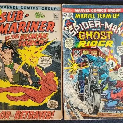 SUB-MARINER VS THE HUMAN TORCH & SPIDER-MAN AND THE GHOST RIDER COMICS
