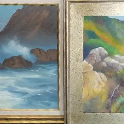 GORGEOUS PAIR OF ORIGINAL BEACH PAINTINGS 