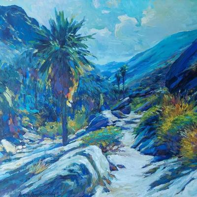 LARGE FRAMED DESERT PAINTING 