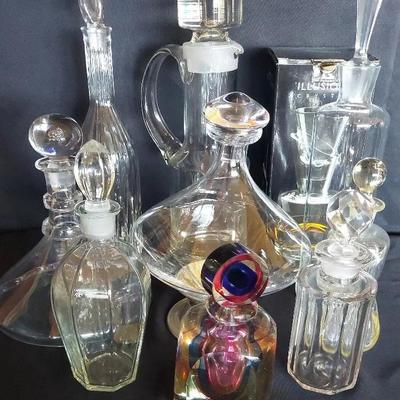 LOT OF CRYSTAL DECANTERS 