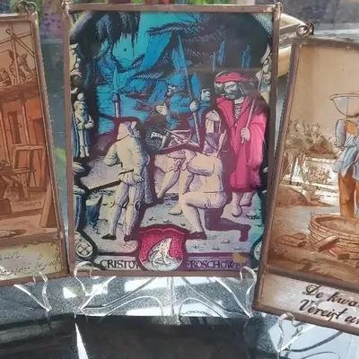 THREE ANTIQUE SUN CATCHERS