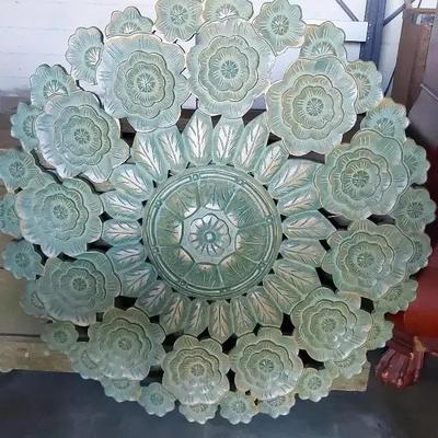 CARVED FLORAL WOOD WALL HANGING