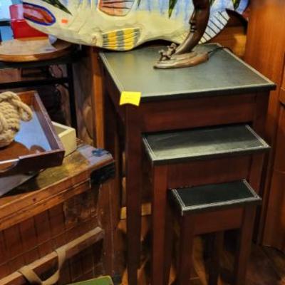 Sale Photo Thumbnail #98: Nesting Table, Crescent Moon Tiffany Style Lamp 