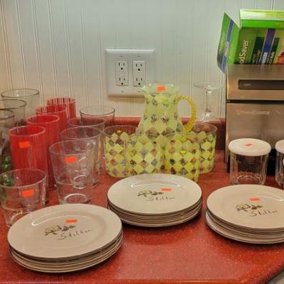 Sale Photo Thumbnail #14: Food Saver and Bags - Tracy Porter hand Painted Pitcher Set - Pottery Barn Appetizer Plates x 3