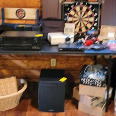 Sale Photo Thumbnail #91: Denon,  Onyko, Surround sound speakers, Dart Board, Projector, and more 