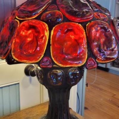 Sale Photo Thumbnail #37: Tiffany Style Turtleback Table Lamp - Heavy, and beautiful! 
