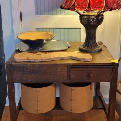 Sale Photo Thumbnail #35: Antique Writing Desk and Green Lake Cutting Board 