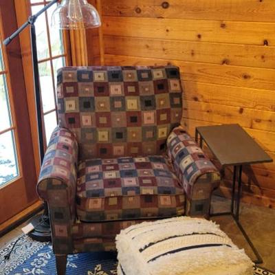 Sale Photo Thumbnail #164: Arm chair, floor lamp and ottoman
