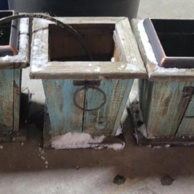 Sale Photo Thumbnail #244: Wood Planters