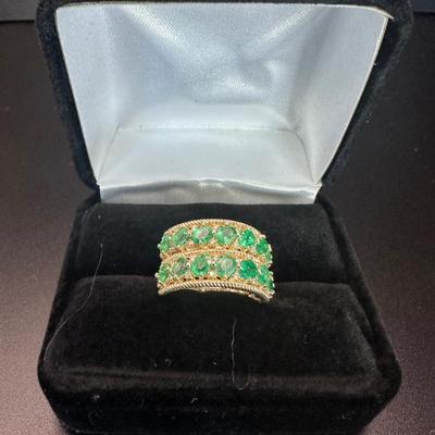 Sale Photo Thumbnail #48: 14k gold and emerald ring - includes appraisal certificate 
