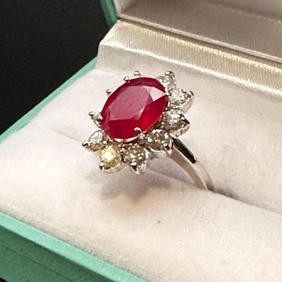 Sale Photo Thumbnail #43: 14k gold, ruby and diamond ring - includes appraisal certificate 