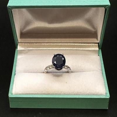 Sale Photo Thumbnail #38: 14k gold, sapphire and diamond ring - includes appraisal certificate 