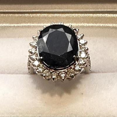 Sale Photo Thumbnail #45: 14k gold, sapphire and diamond ring - includes appraisal certificate 