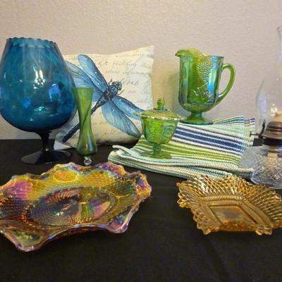 Green Carnival Glass