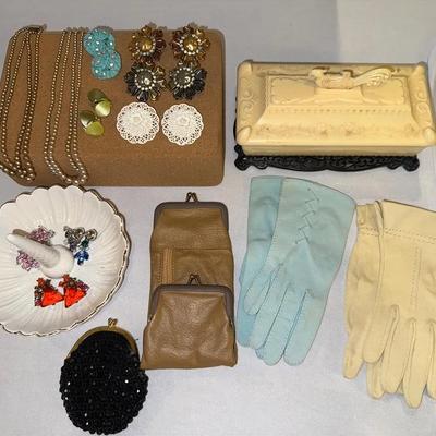 Vintage Jewelry And Gloves 