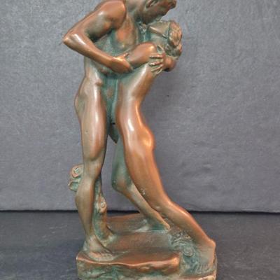 Vintage MCM Alexander Backer Co. Nude Lovers Statue - 11½" Tall