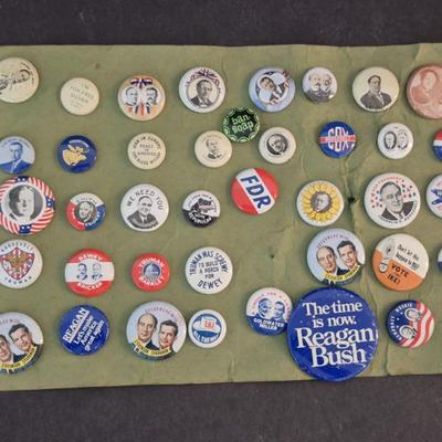 Vintage Campaign Button Display 