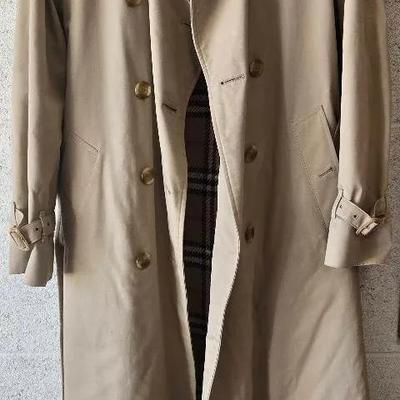 Burberry's Wool Tan Trench Coat  Size Small