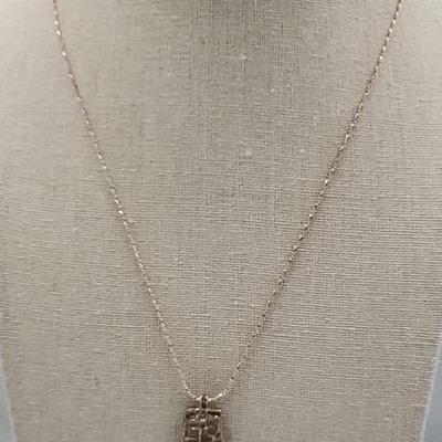 Abstract Sterling Pendant on Sterling Chain