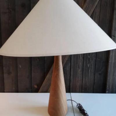 MCM Wooden Lamp with Large Shade