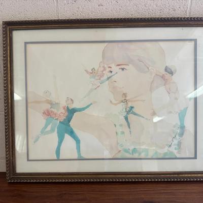 Vintage Watercolor Featuring Ballet By James T Brown