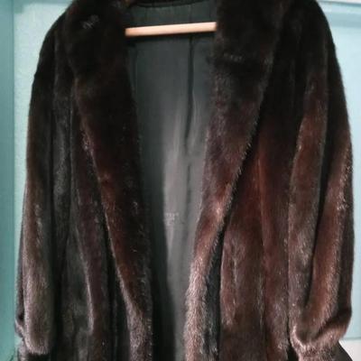 Dark Brown Mink Fur Coat 