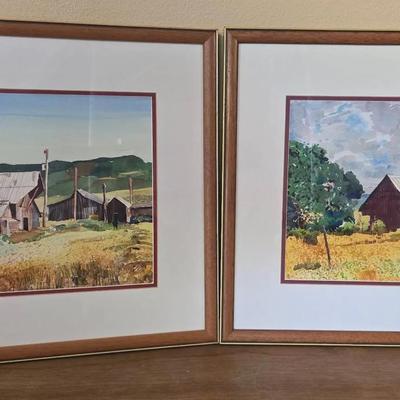 Watercolors By James T. Brown featuring Barns