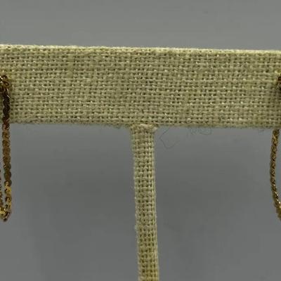 14K Gold Chain Hoop Earring with Diamond Chip