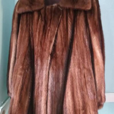 Mink Brown Fur Coat Size Medium