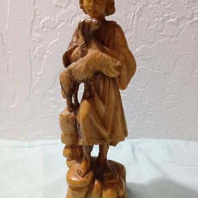 Hand Carved Olive Wood Figurine By Michele Lalsa