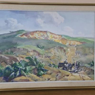 Original Watercolor By Frank N Wilcox  - Western Traveling 