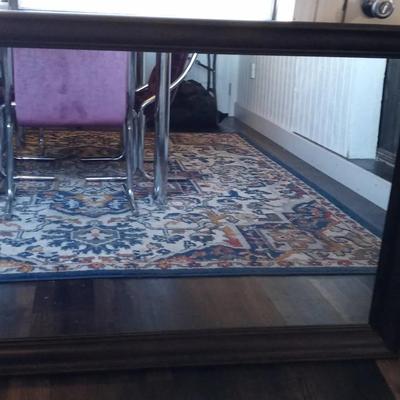 Large Mirror with Dark Wood Frame