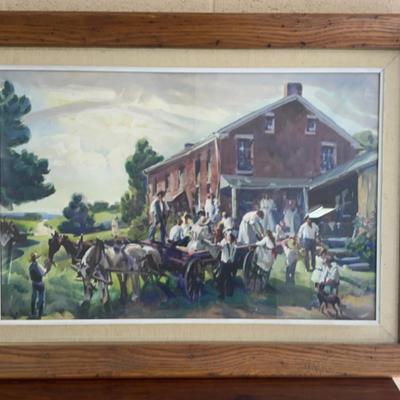 Original Watercolor Amish/Quaker Scene By Frank N Wilcox 